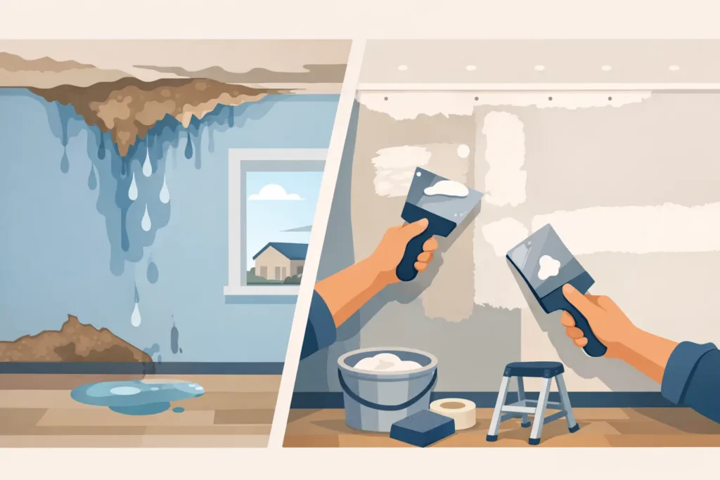 Drywall Repair After Water Damage Done Right