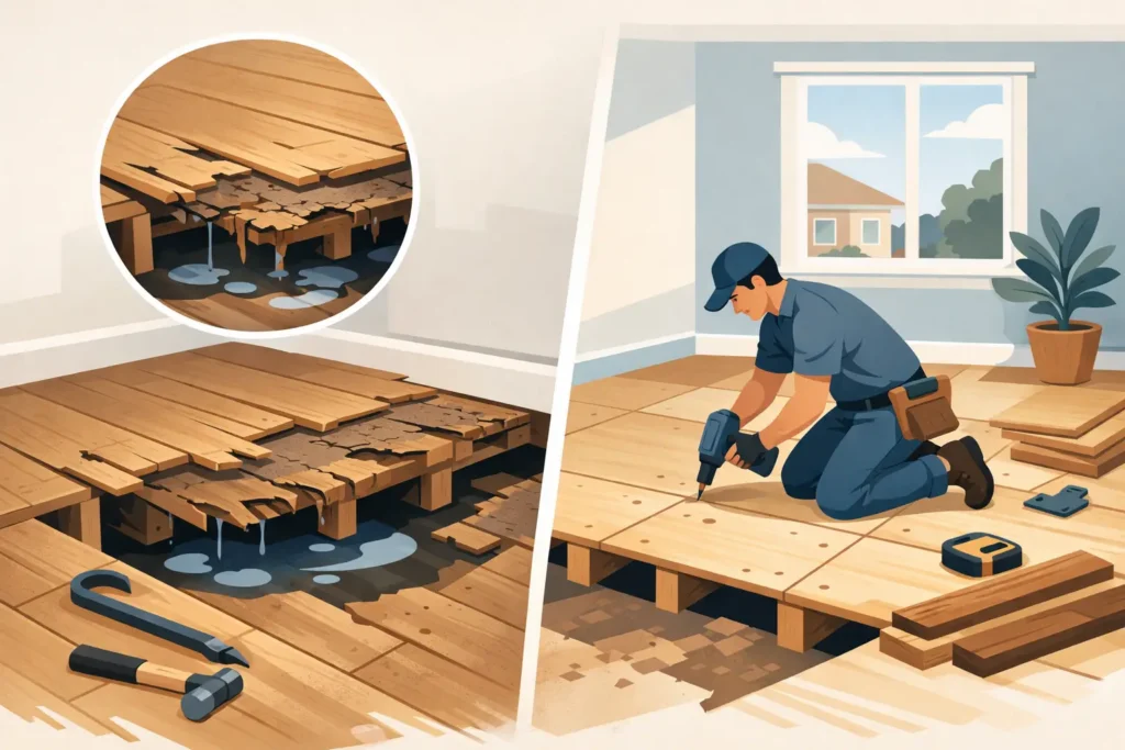When to Replace Damaged Subfloor in Your Home